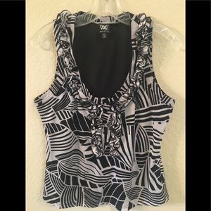 WORTH COLLECTION BLK & WHITE PRINT TANK TOP